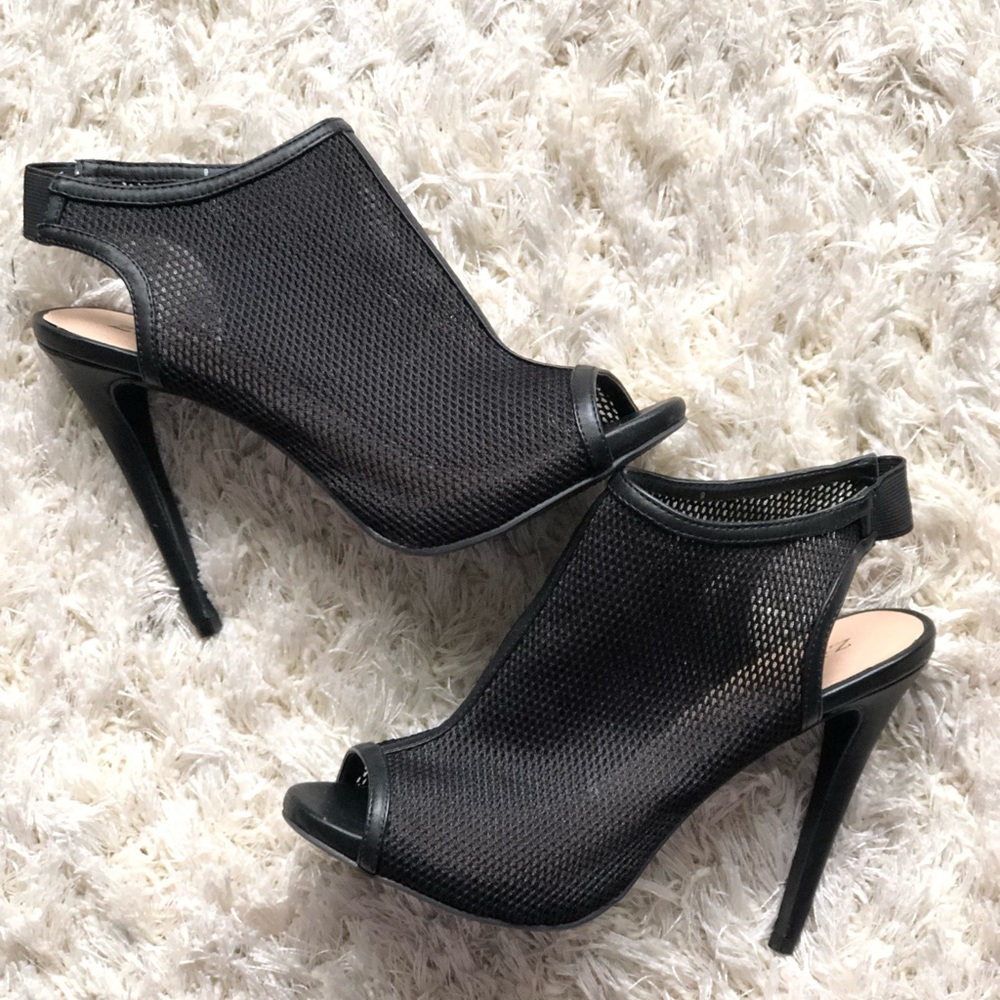 Peep Toe Bootie Heels. Never Worn!